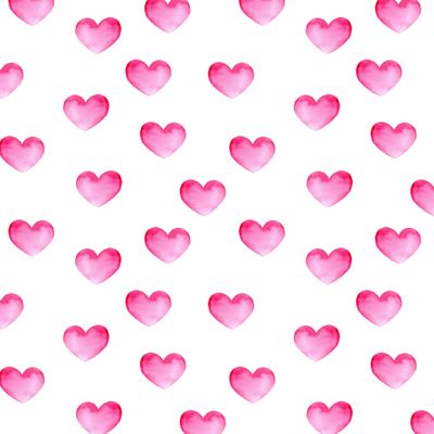 Розовые акварельные сердечки