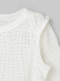 Боди с длинным рукавом "Молоко" из ажурного хлопка 0+