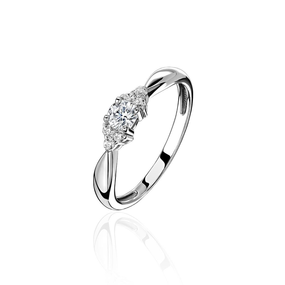 Кольцо с кристаллом Swarovski из белого золота 585 пробы JA-R-1К129307