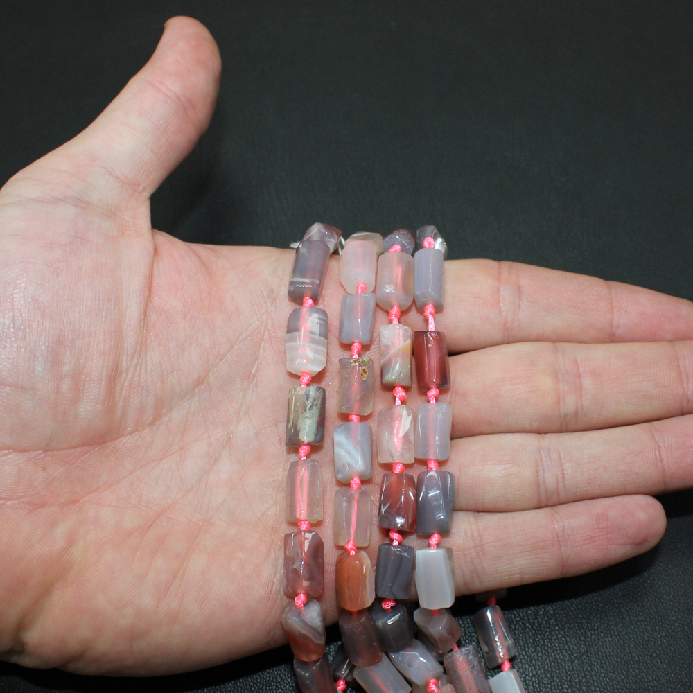 Агат Ботсвана розовый трубки 10-13мм