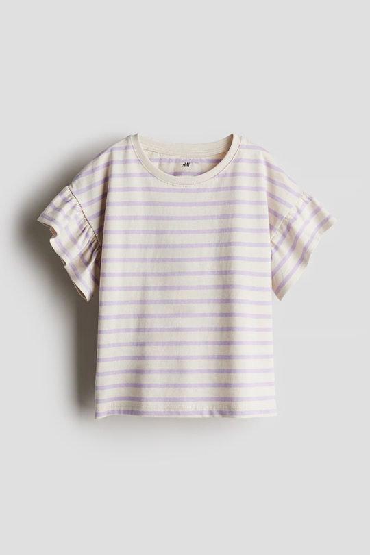 H&M Хлопковый топ, светло-бежевый