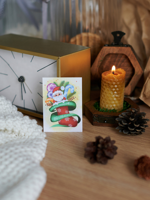 Открытка бирка 7х5 см Счастья в Новом году 10 шт