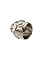 Ниппель переходной, латунь, наружная резьба 3/4"х1/2", никель, RTP