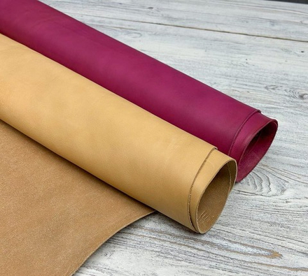 Лот Cusna Fuxia+Natura (1,3-1,5 мм), натуральная кожа