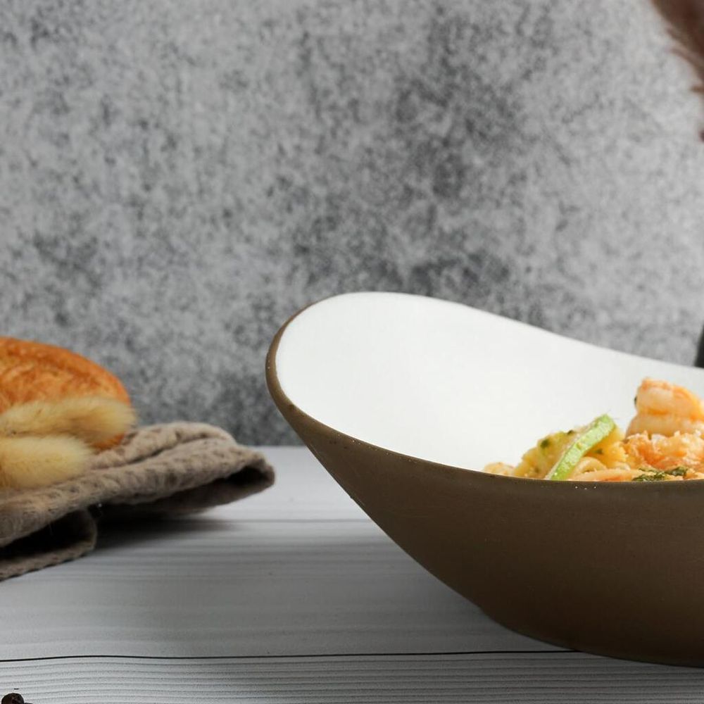 Салатник 800 мл 24*20,7 cм h8 cм White Matt New Brown Taiga P.L. [3]