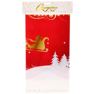 Скатерть «Рождественные олени» 108*180 см, пвх, Красный