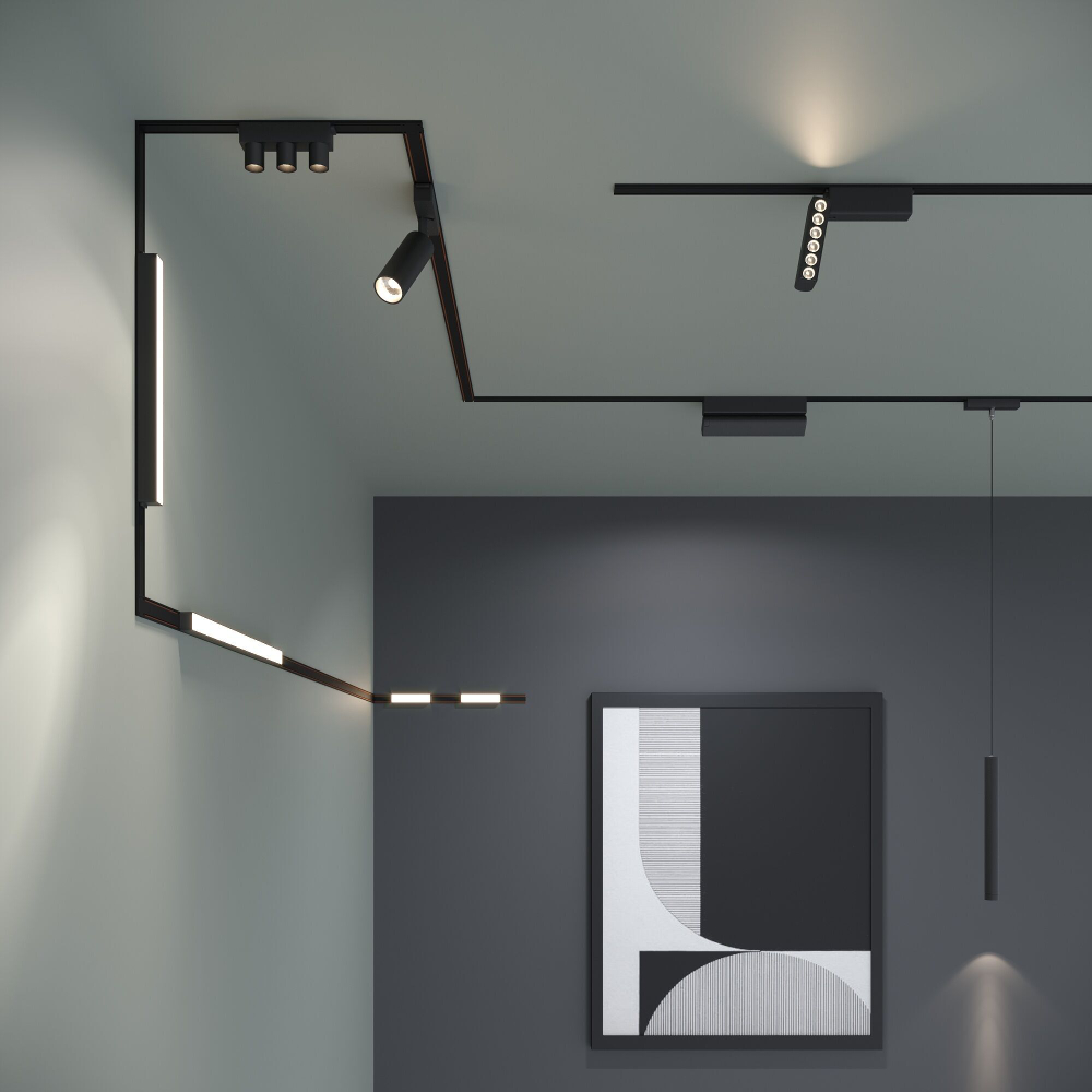 Магнитный трековый светильник Elektrostandard Flat Magnetic 85097/01 черный