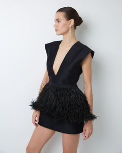 Платье из шелка и шерсти Диор с формодержащими бедрами черный