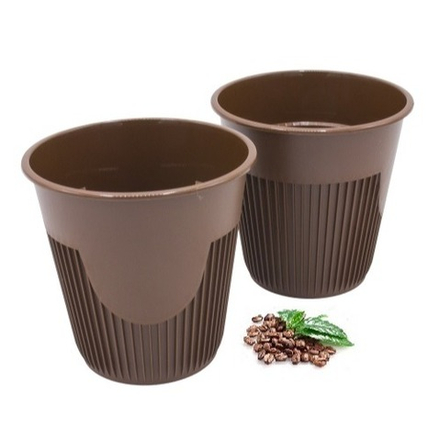 Стаканы пластиковые для гор напитков "Зимний" коричневые ПП D=90мм 250мл (13/260шт)