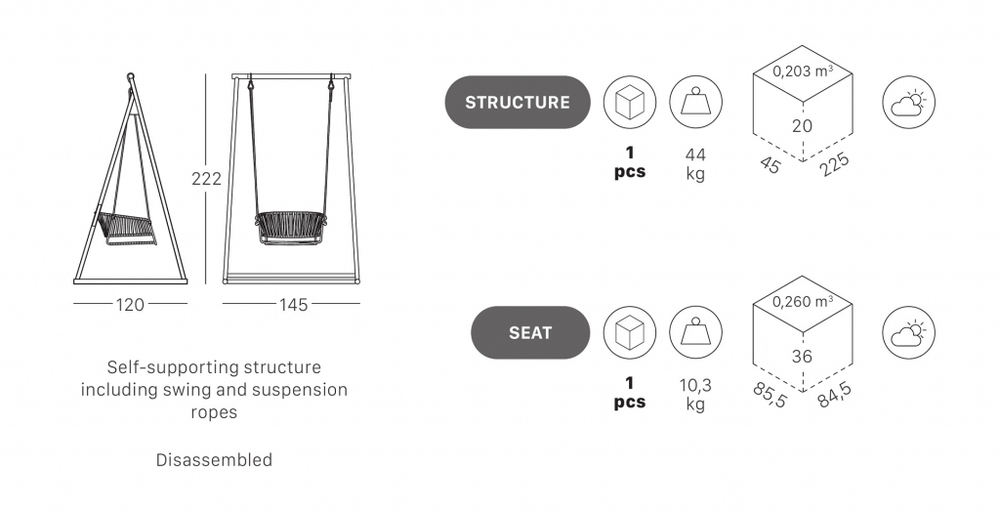 Качели плетеные Scab Design Lisa Swing, голубой, оранжевый