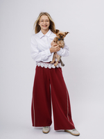 Брюки лампас бордо