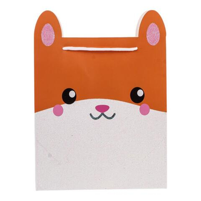 Пакет подарочный "Животные" 31*26*10см,глитт, вырубка,ручки-шнурок