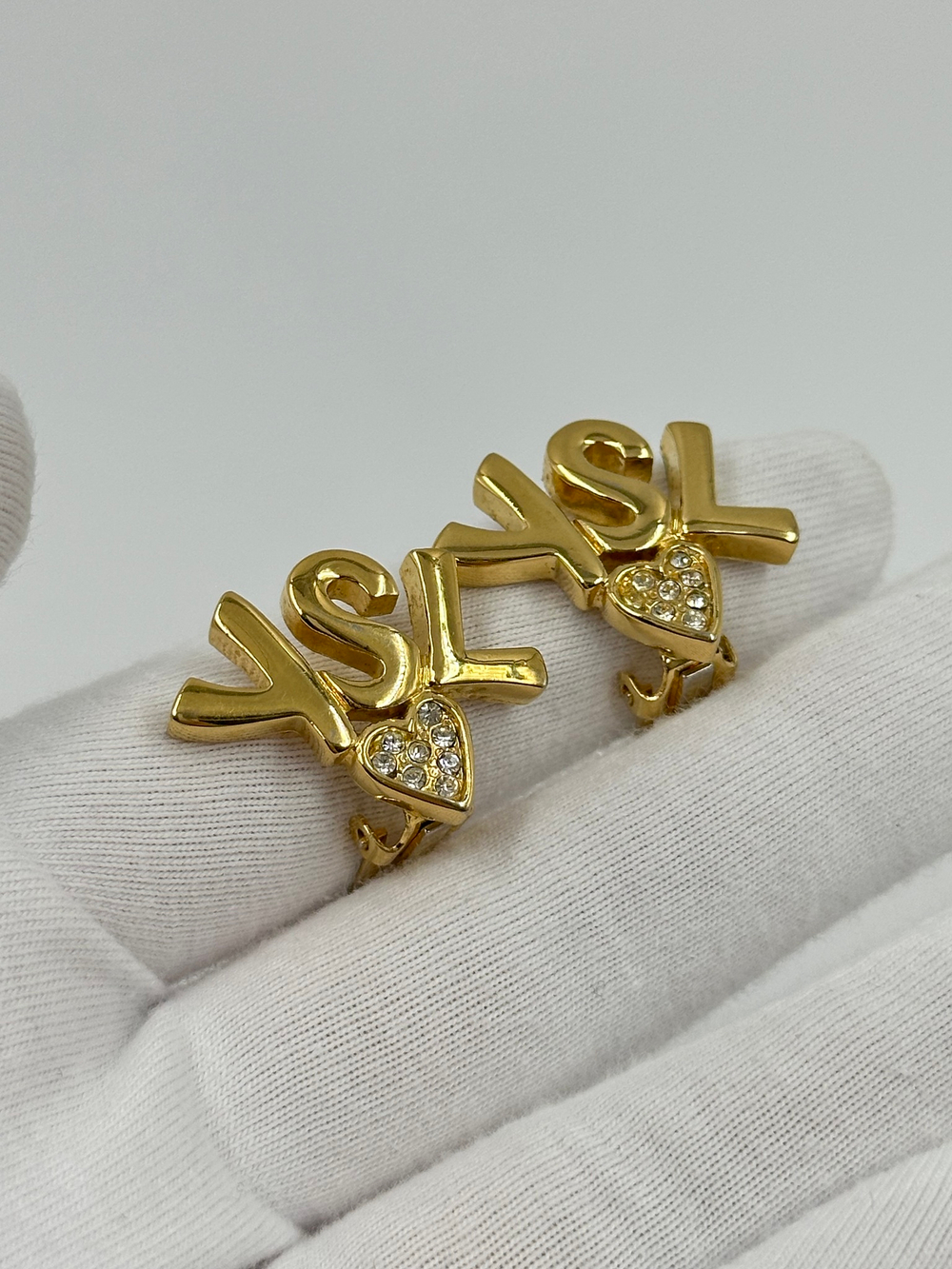 Клипсы с сердечками YSL
