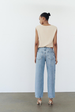 ZARA | ДЖИНСЫ С ВЫСОКОЙ ПОСАДКОЙ Z1975 STRAIGHT CROPPED