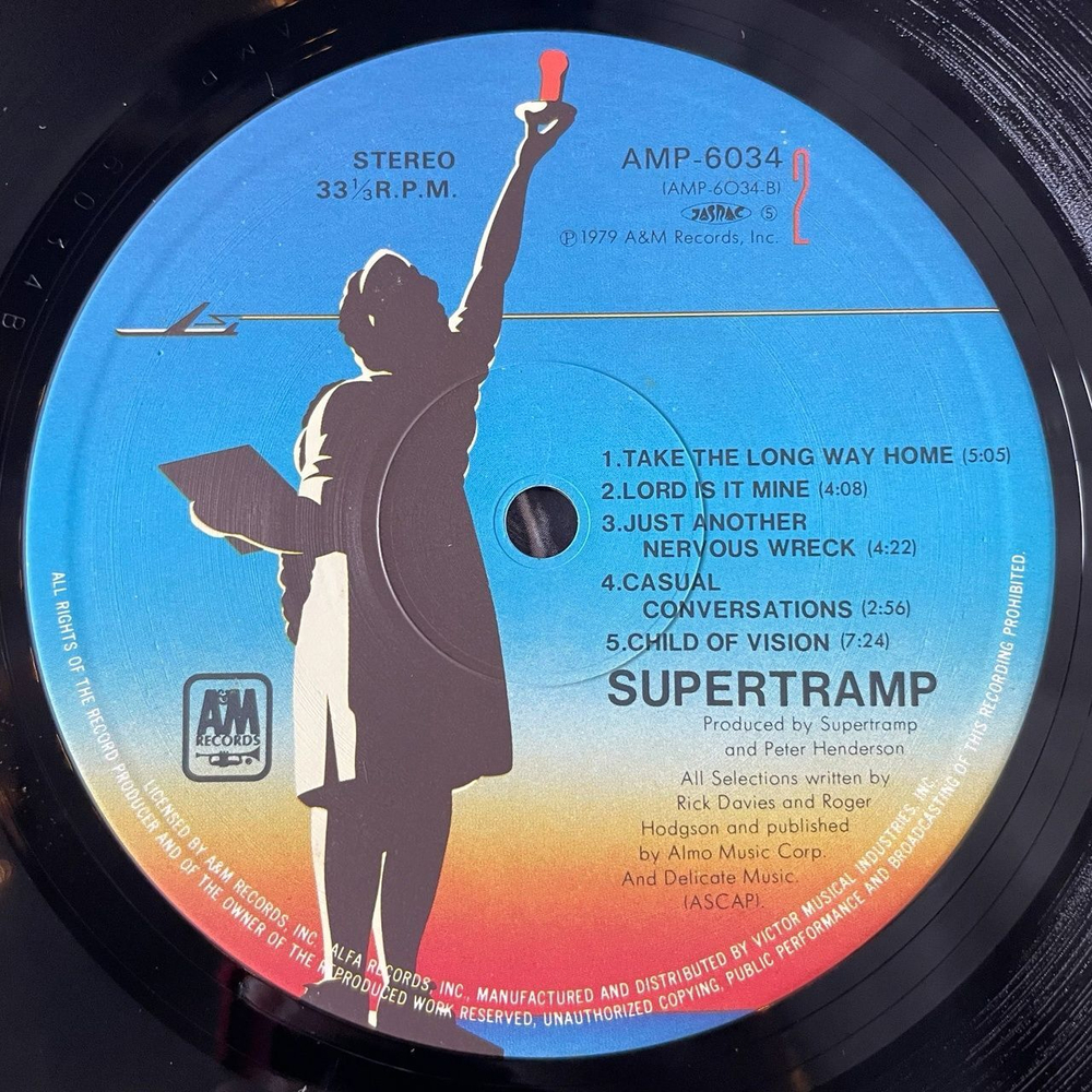Винтажная виниловая пластинка LP Supertramp Breakfast In America (Japan 1979) (Obi) Gone Hollywood AMP-6034