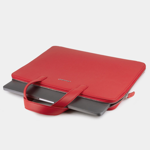 Сумка для документов и техники 13 - 14 из кожи теленка, красного цвета