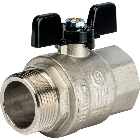 Кран шаровый STOUT Н-В 1&quot;1/4 бабочка полнопроходной 32828