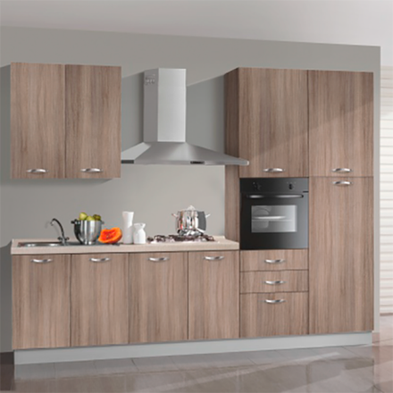 Кухонный комплект MOBILTURI Ingrid из 7 предметов, 300x60x240, правый разворот, цвет дуб, AING30005DX