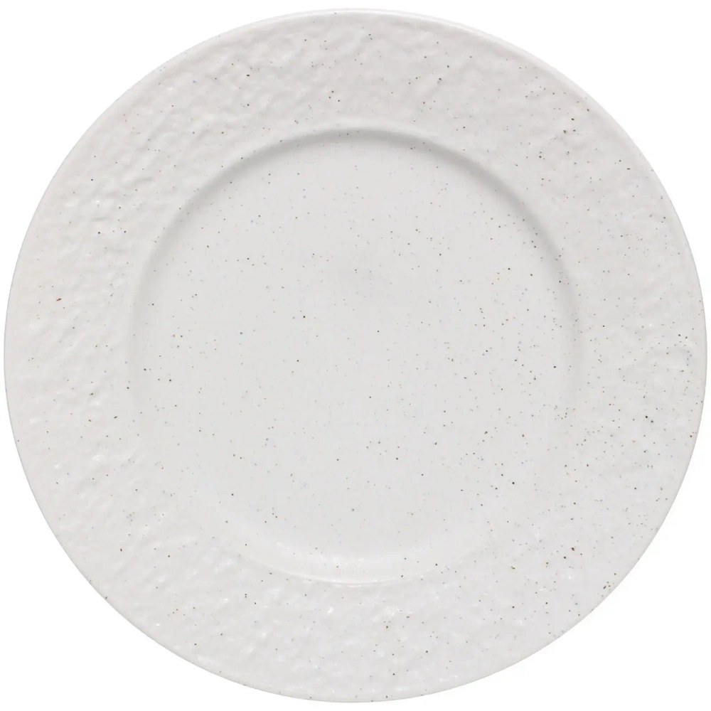 Тарелка керамическая обеденная «Perfetto» 22см фактурный узор, белая