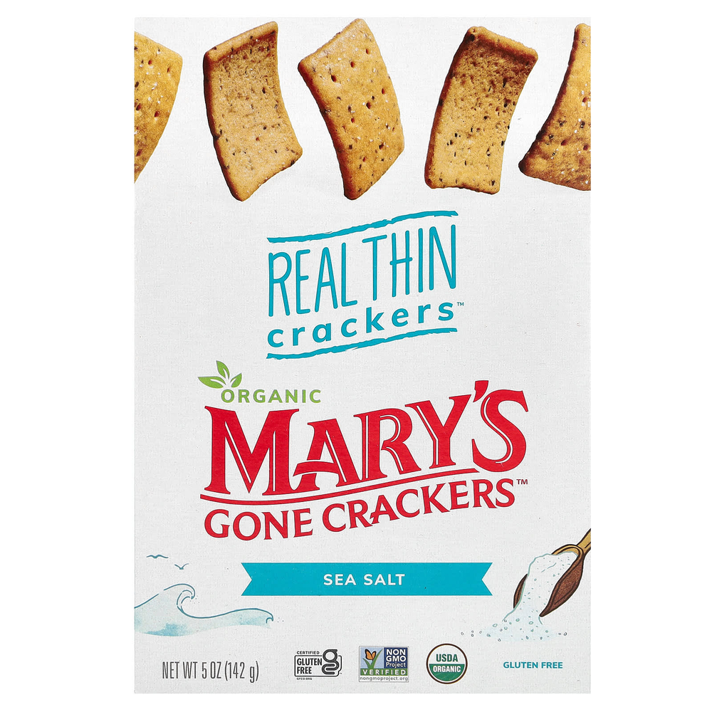 Mary's Gone Crackers, Organic Real Thin Crackers™, морская соль, 142 г (5 унций)