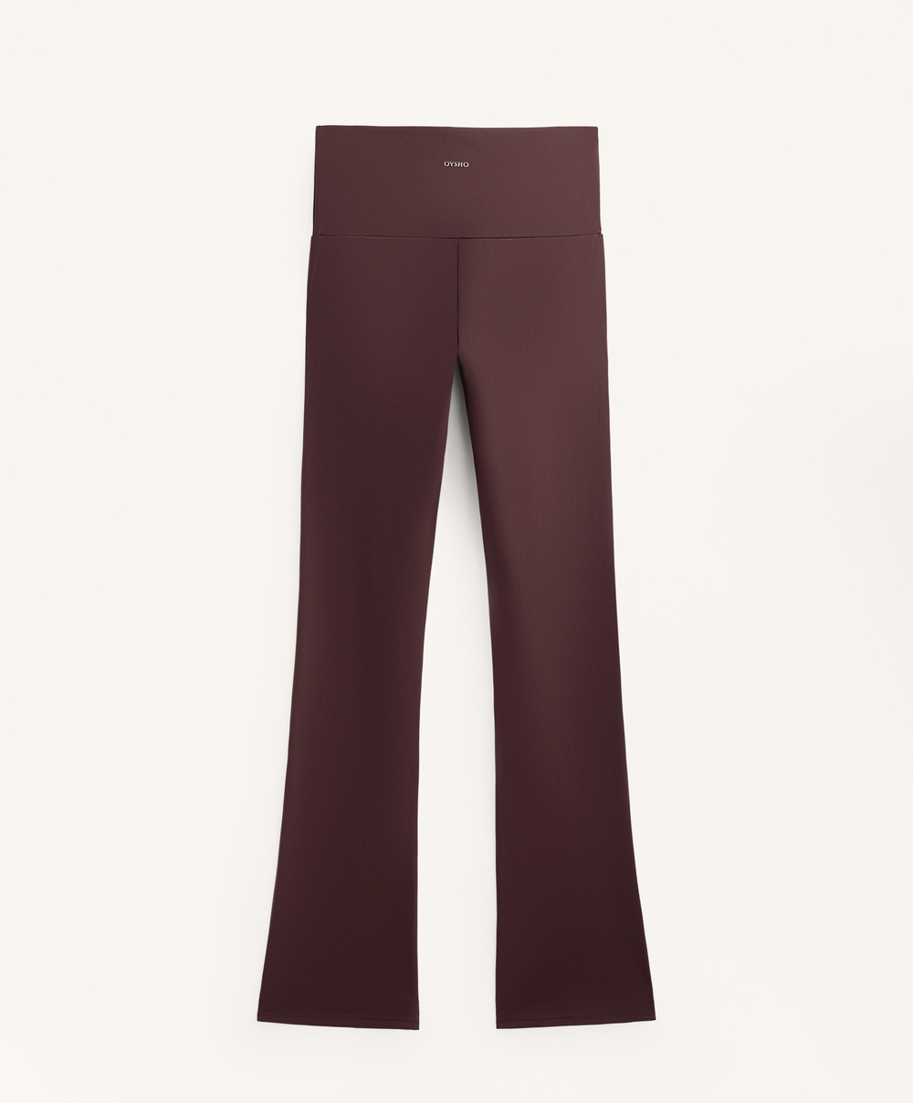 OYSHO Брюки клеш с высокой посадкой Flare Comfortlux High Rise, шоколадный