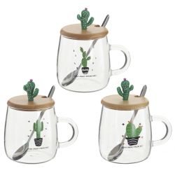 GAEM Кружка с крышкой и ложкой, 470 мл, L11 W8,5 H13 см, 3в.