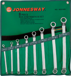 W23108S Набор ключей гаечных накидных изогнутых 75° в сумке, 6-22 мм, 8 предметов