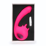 Розовый изогнутый вибратор с фрикциями - 19,7 см. (Цвет: розовый)