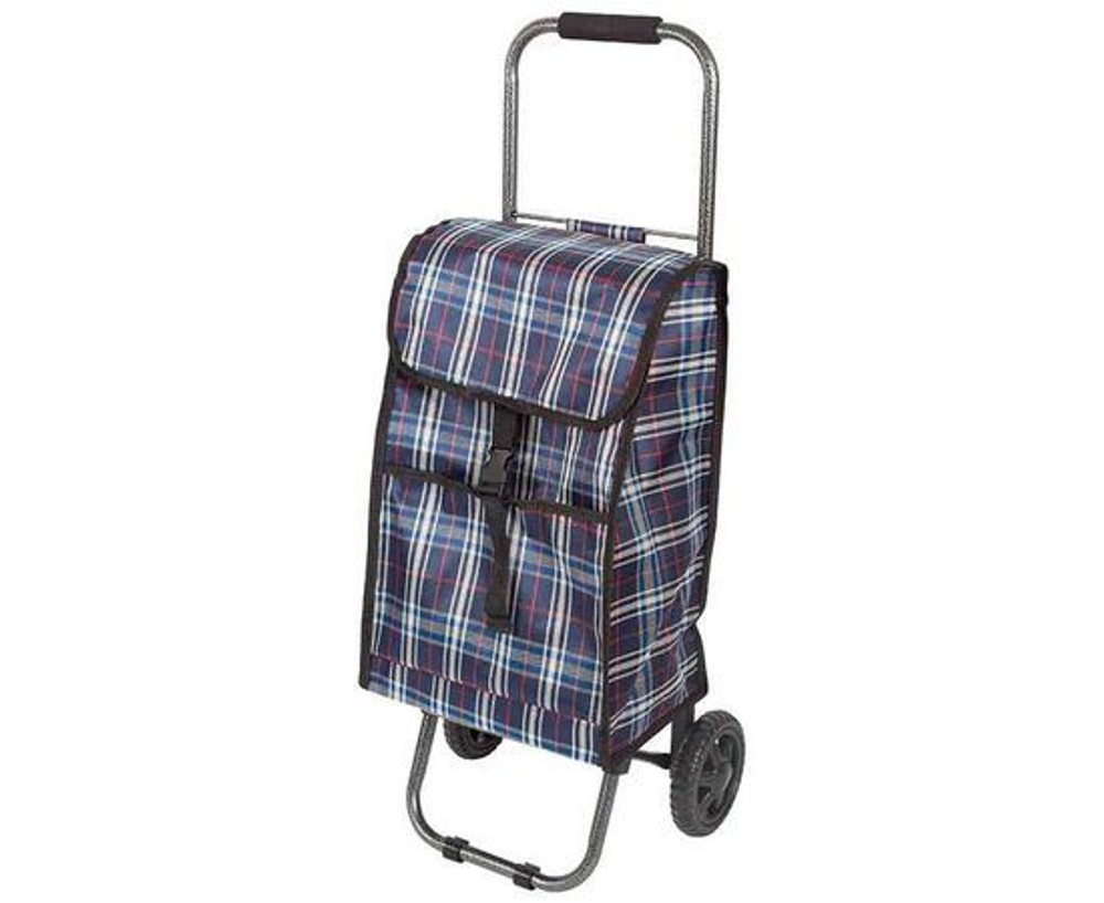 Тележка сумка на колесах хозяйственная складная на колесиках для продуктов грузовая JX-D2 Клетка вес до 30 кг 093576