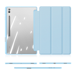 Чехол книжка синего цвета от Dux Ducis для Samsung Tab S10 Ultra, S9 Ultra и S8 Ultra, серия Toby Series Case, с функцией пробуждения и сна