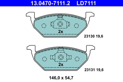 ATE - 13047071112-ATE - Brake Pad Set, disc brake