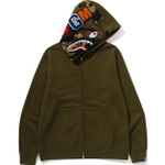 A Bathing Ape Bathing Ape Shark Pattern Hooded Zip Up Свитшот зеленый