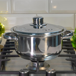 Кастрюля 2,5л нерж "Астра", d18см, h10см с металлической крышкой, ТРС, капсульное дно, индукция