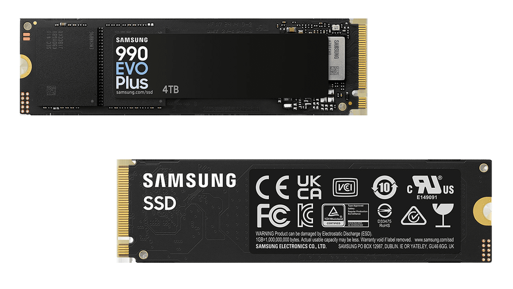 Твердотельный накопитель 4000Gb SSD Samsung 990 EVO PLUS M.2 PCIe 4.0/5.0 R7250/W6300 MZ-V9S4T0BW