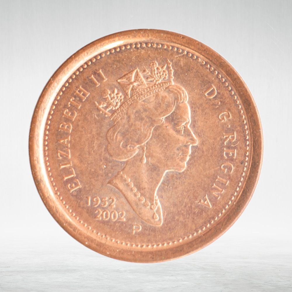 Canada, 1 Cent, 2002 - 50th Anniversary - Succession of Queen Elizabeth II, AU