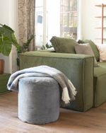 Круглый пуф Brunetta из темно-синего бархата Ø 40 см