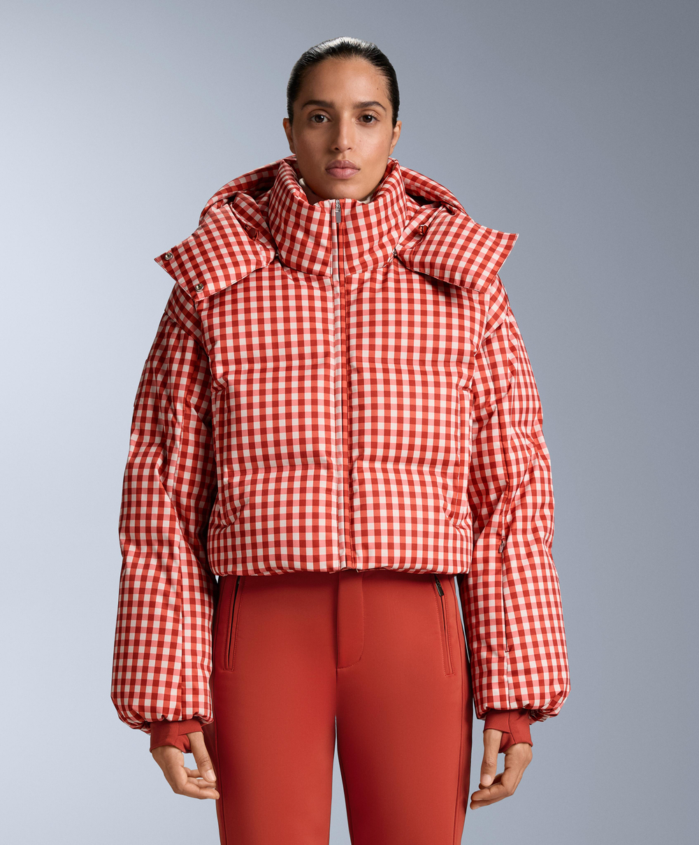 Oysho Легкий водонепроницаемый короткий пуховик Minardi Piume SKI, ярко-оранжевый