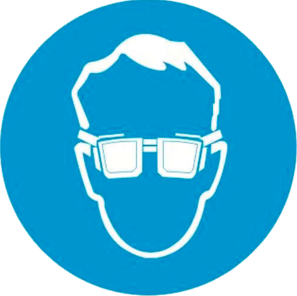 М01 "Работать в защитных очках"