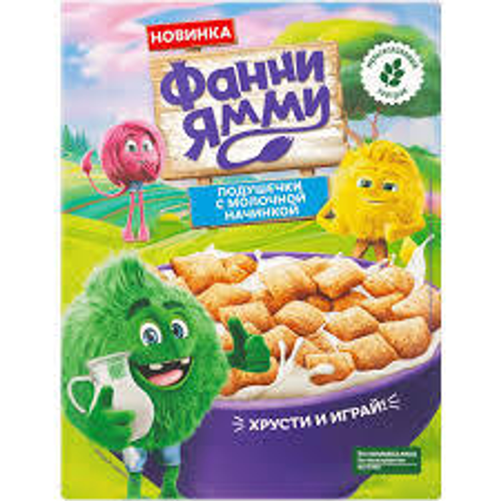 Сухие завтраки Фанни Ямми 220г Подушечки мультизлак молочная