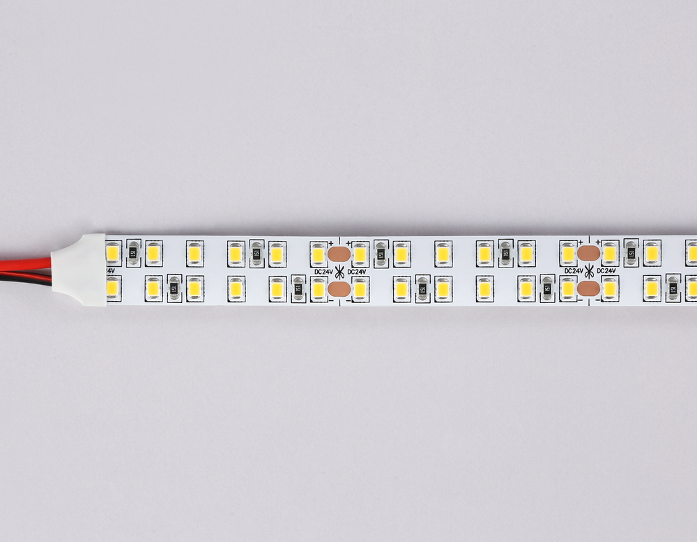 Светодиодная лента двухрядная GS3701 2835 240Led /24W m/ 24V IP20 3000K/ 5000*14*1.2mm/ кратность резки 50mm (2 конт.)