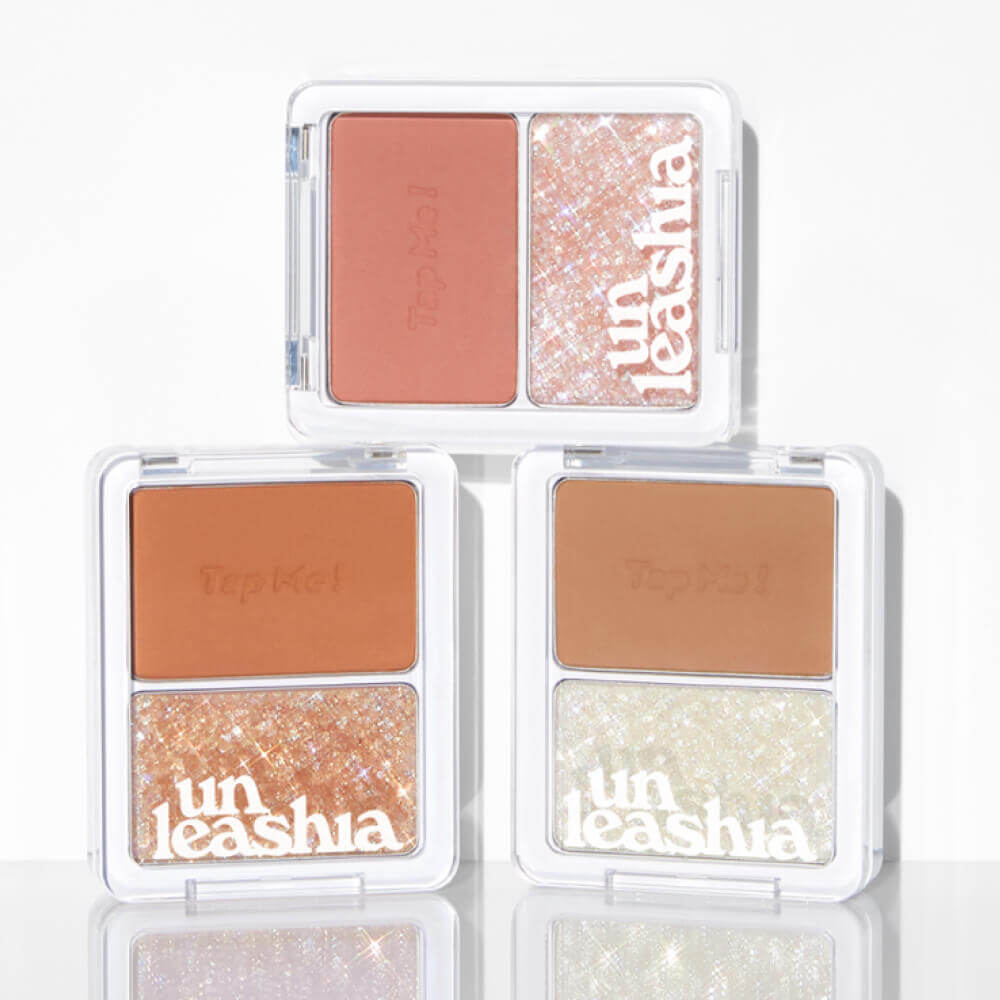 Unleashia Палетка хайлайтер + тени - Tap Me Palette Duo, 8,4г.