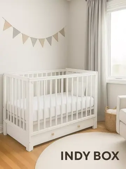 Кровать детская 120*60 RANT "INDY BOX" (арт.780) универ маят/ящ Cloud White