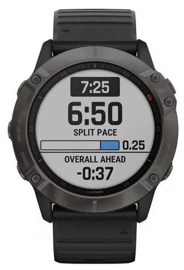 Умные часы Garmin Fenix 6X Sapphire DLC, серый/черный