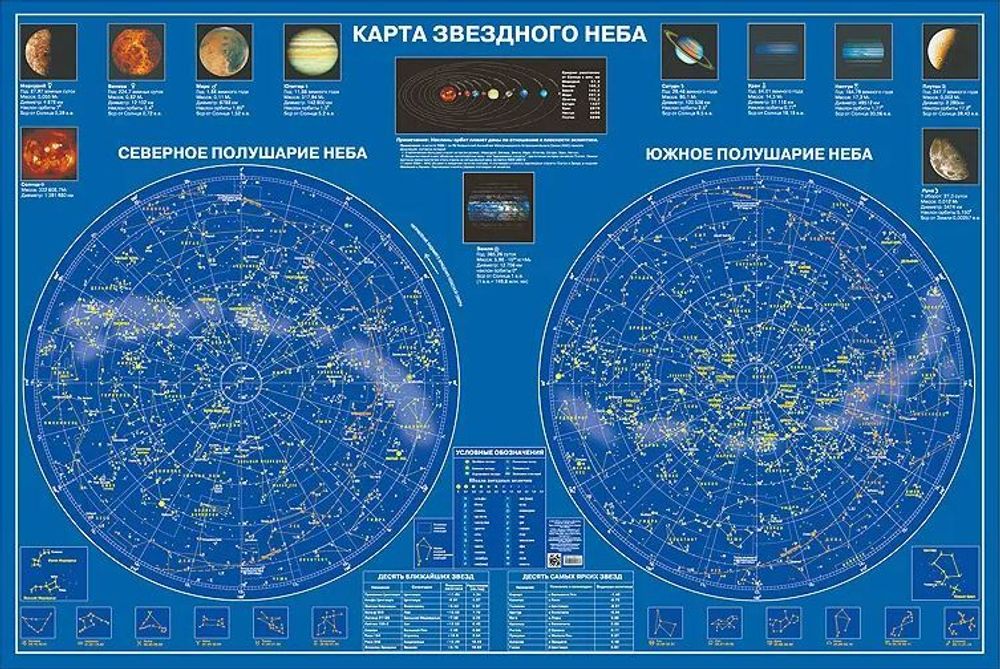 Карта звездного неба (145х97 см)