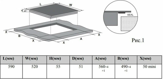 Встраиваемая варочная поверхность Midea MCH64140