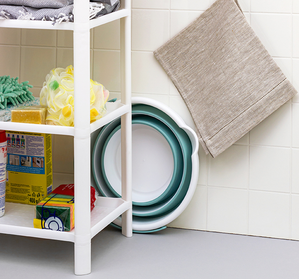 Ведро ФЛЕКС 10 л складное, носик для слива, отверстие для подвешивания, материал- полипропилен, ТЭП М2413