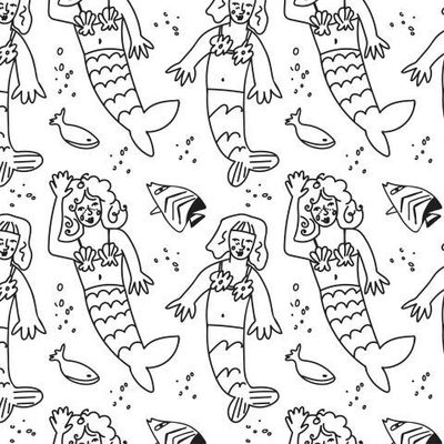 Бесшовный принт c подводным миром