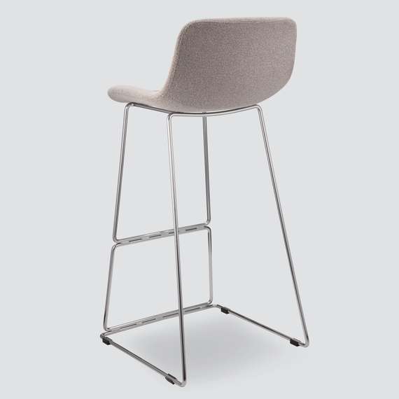 Барный стул Neo Soft 77 см, серый, ножки хром