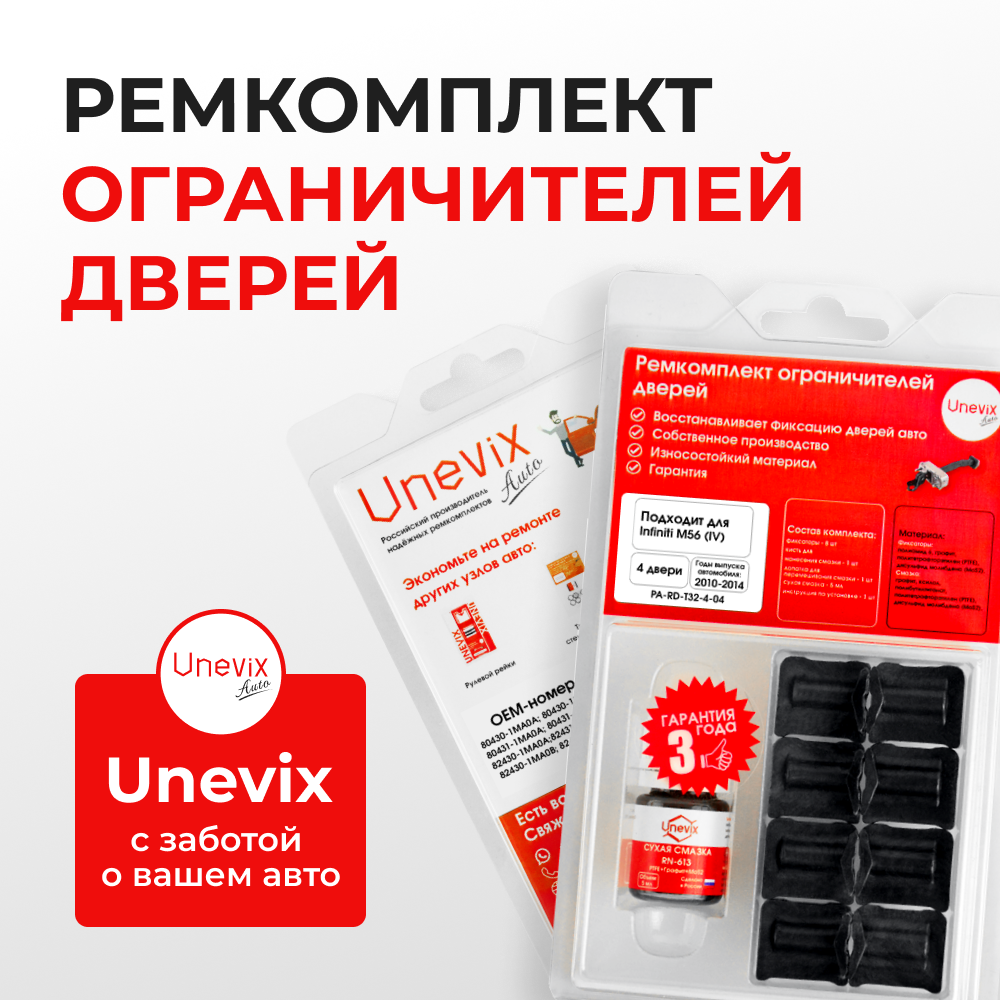 Ремкомплект ограничителей дверей Infiniti M56 (IV) Y51 (4 двери, тип 32) 2010-2014
