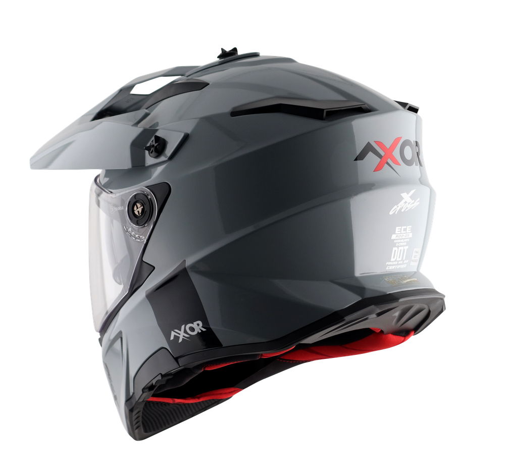 Шлем AXOR X-CROSS DUAL VISOR SC, с визором, цвет светло-серый (XL)